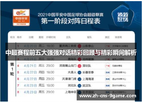 中超赛程前五大强强对话精彩回顾与精彩瞬间解析